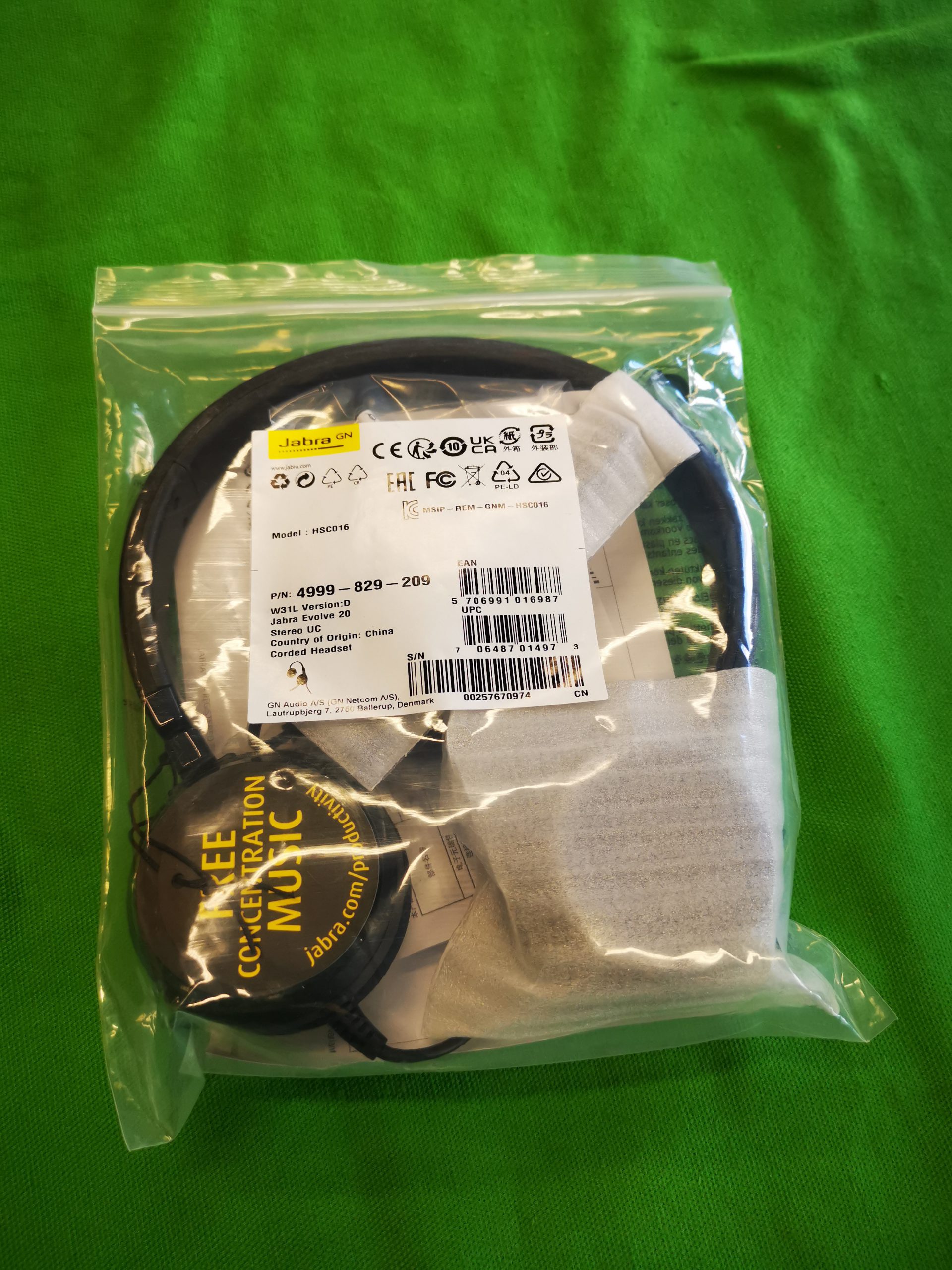 Jabra Evolve 20 USB-s vezetékes headset otthoni munkákhoz, kiemelt kép