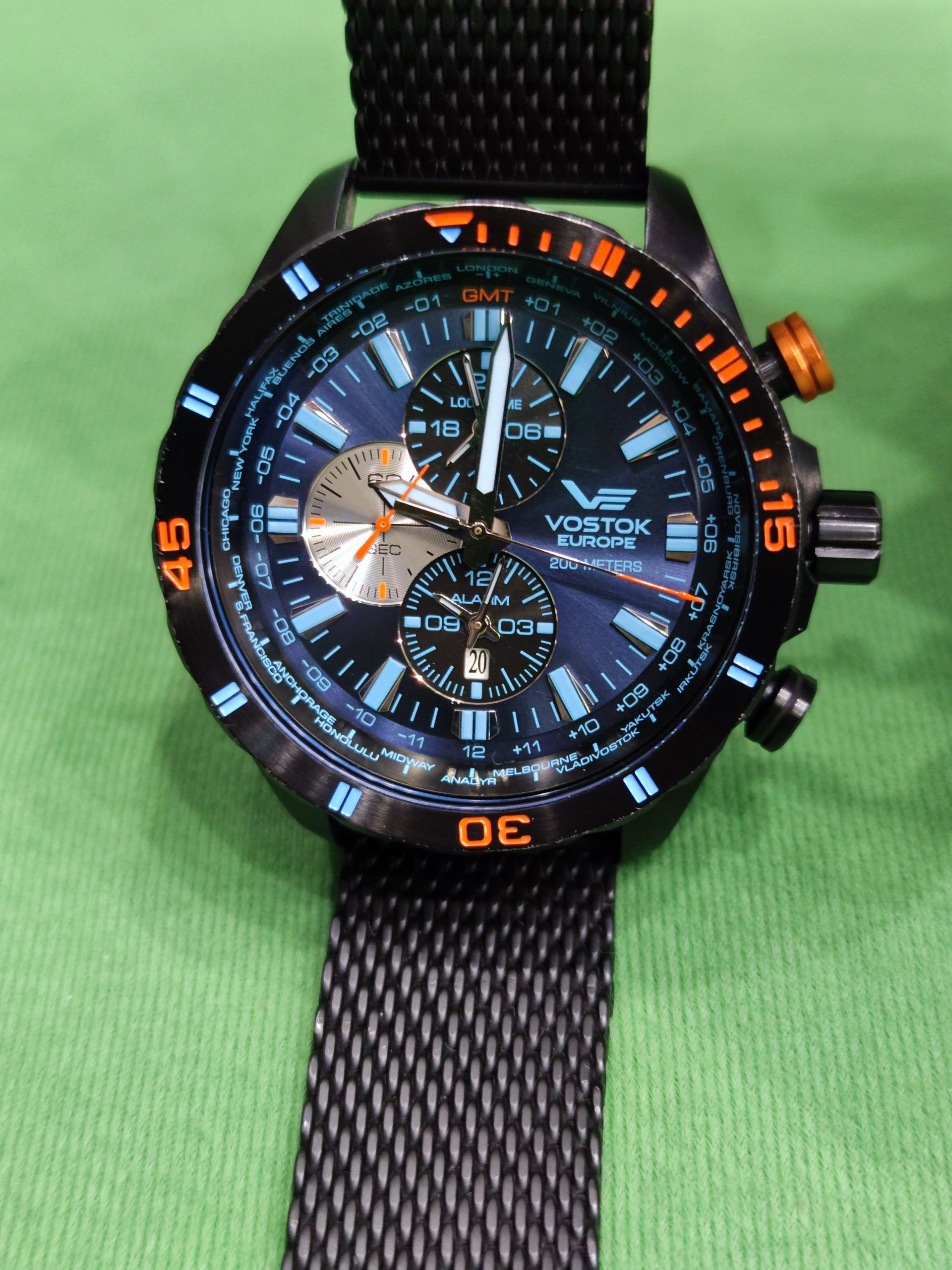 VOSTOK Almaz Space Station GMT 320C654B 47mm férfi karóra, kiemelt kép