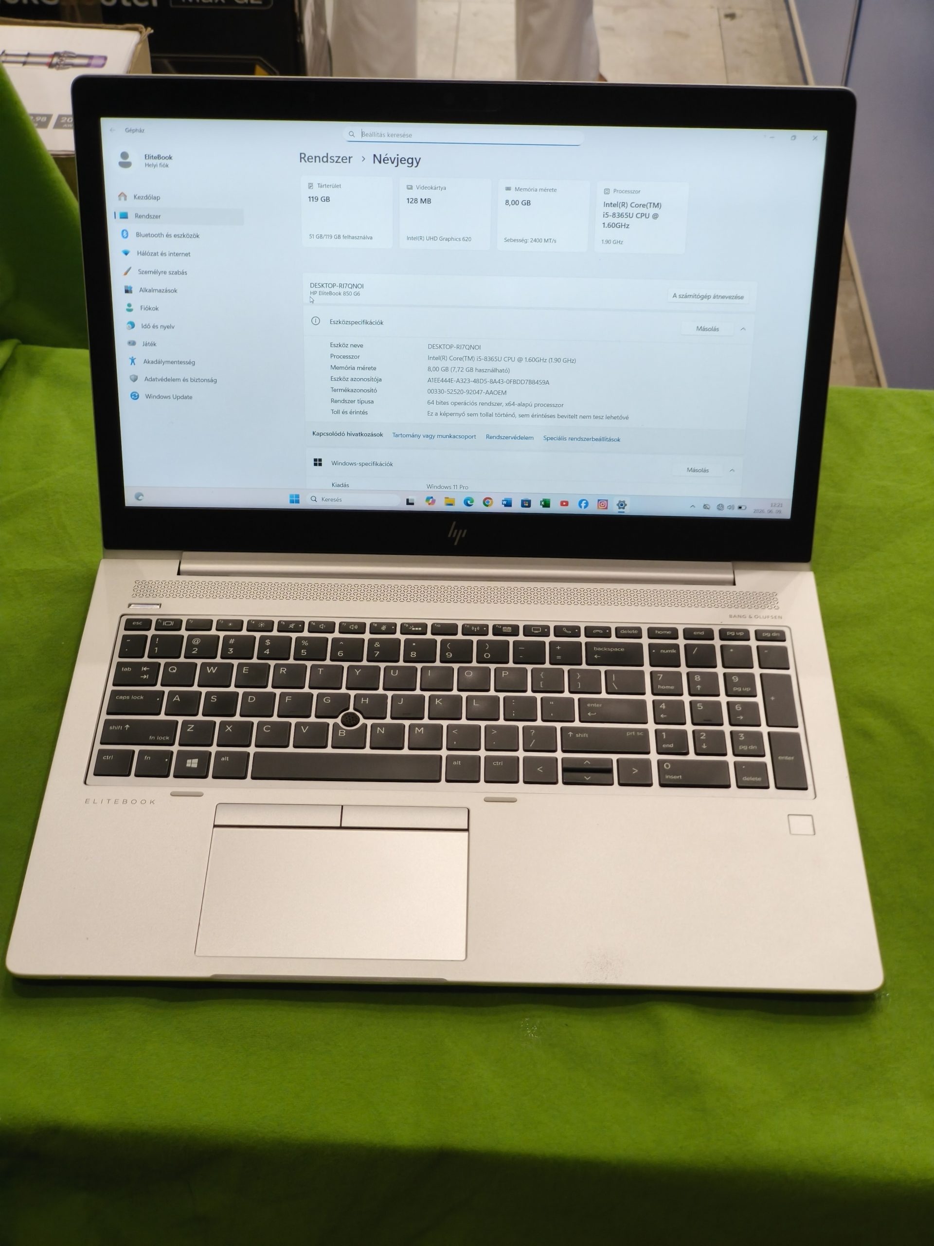 HP EliteBook 850 G6 notebook, kiemelt kép