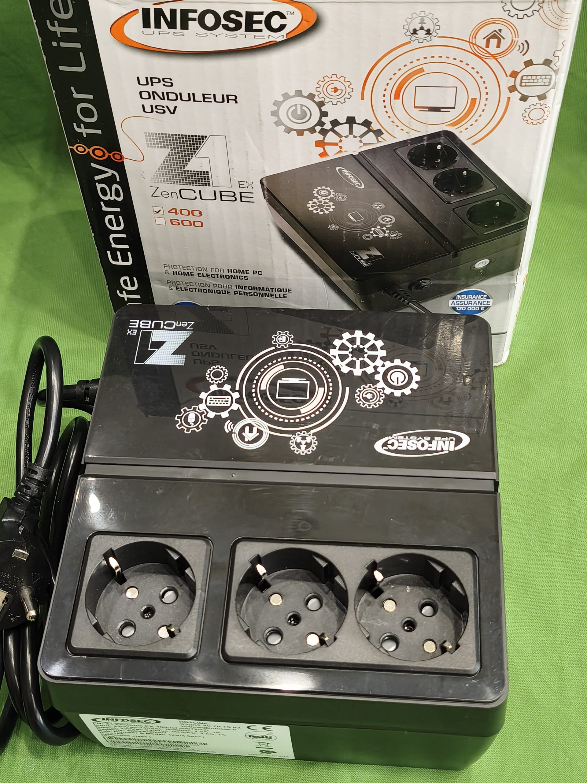 Infosec UPS Z1 EX 400VA/200W szünetmentes tápegység, kiemelt kép