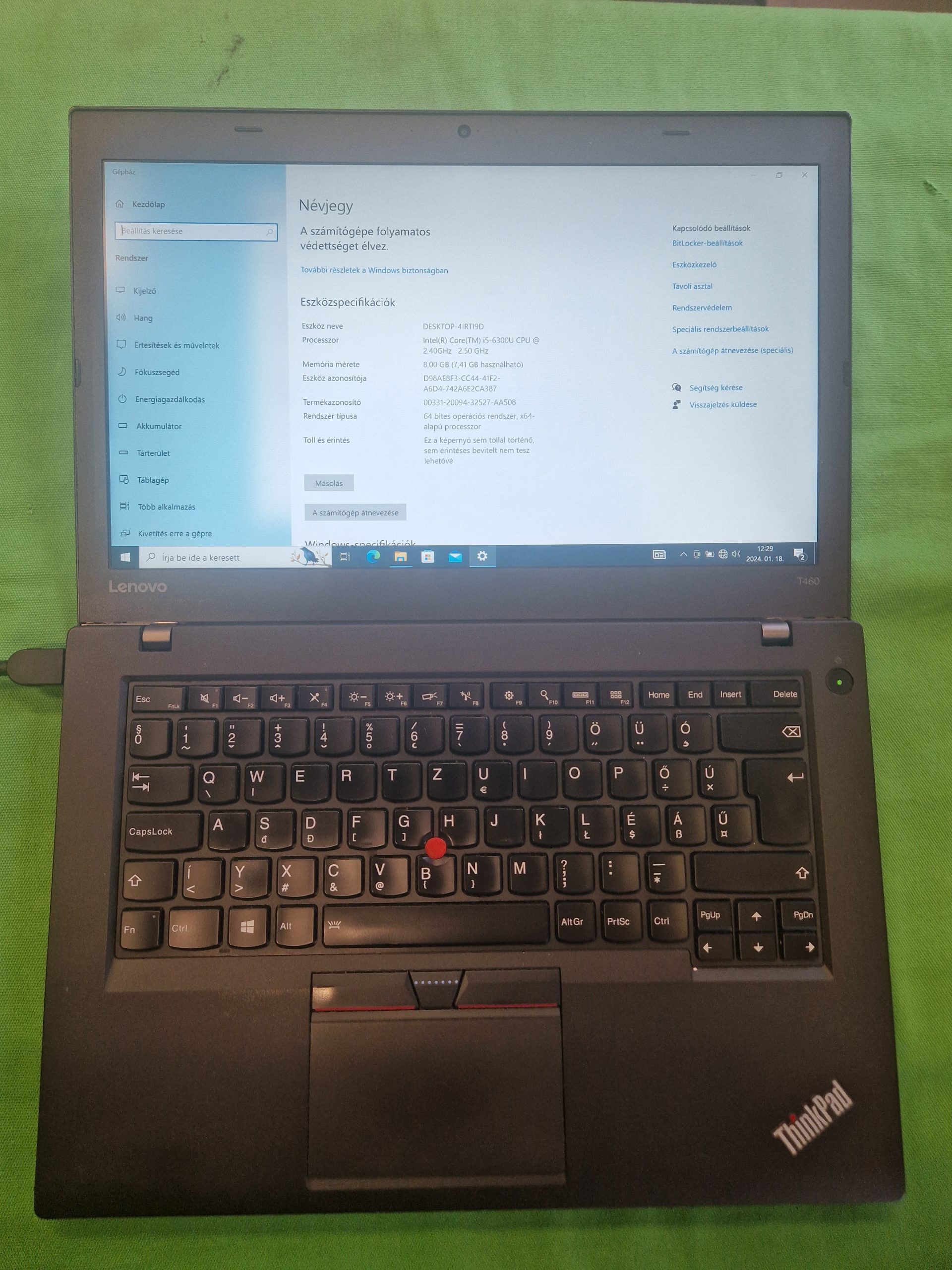 LENOVO T460 notebook laptop i5/6 8 RAM 256 SSD, kiemelt kép