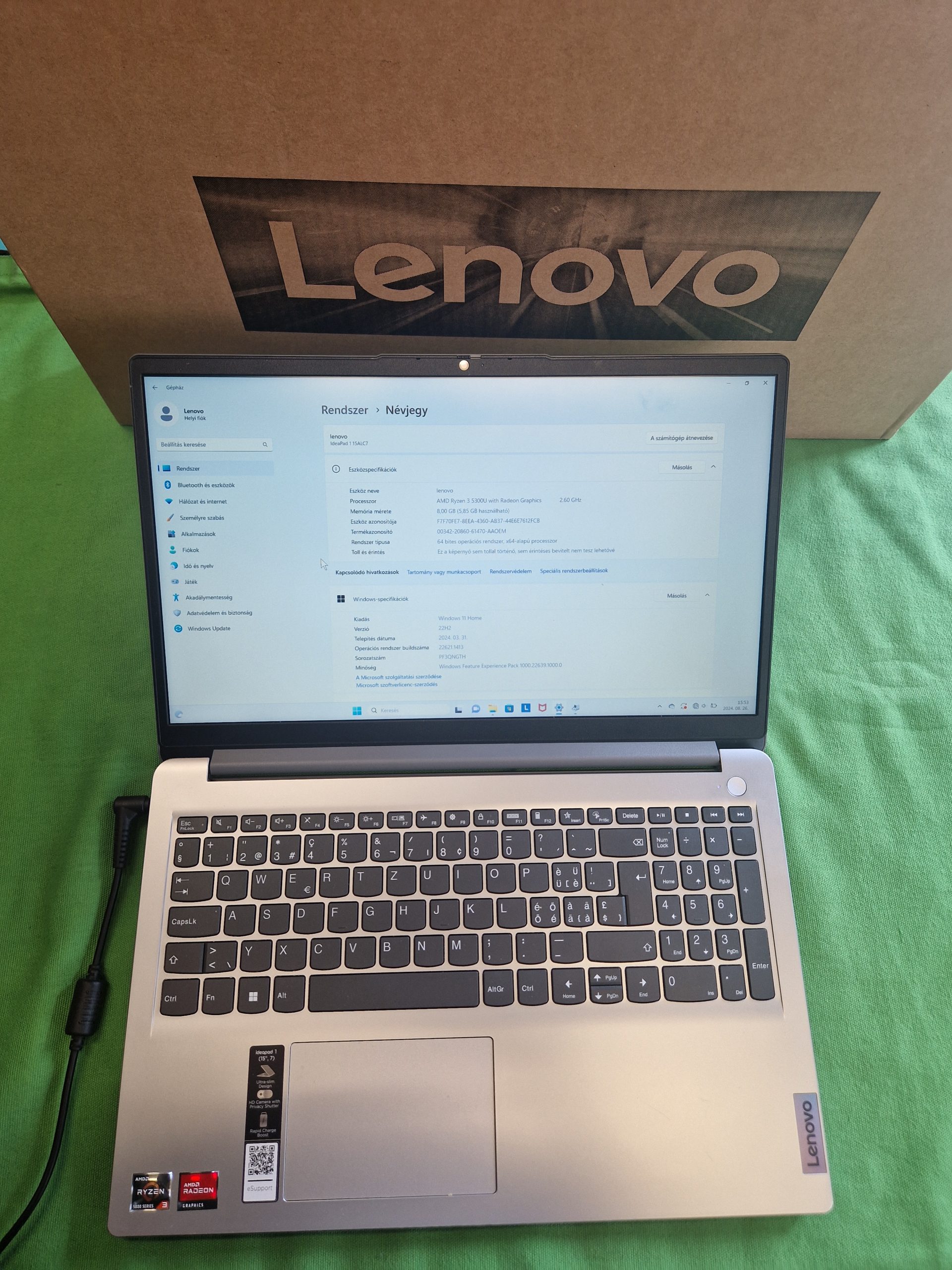 Lenovo IdeaPad 1 15ALC7 Notebook, kiemelt kép