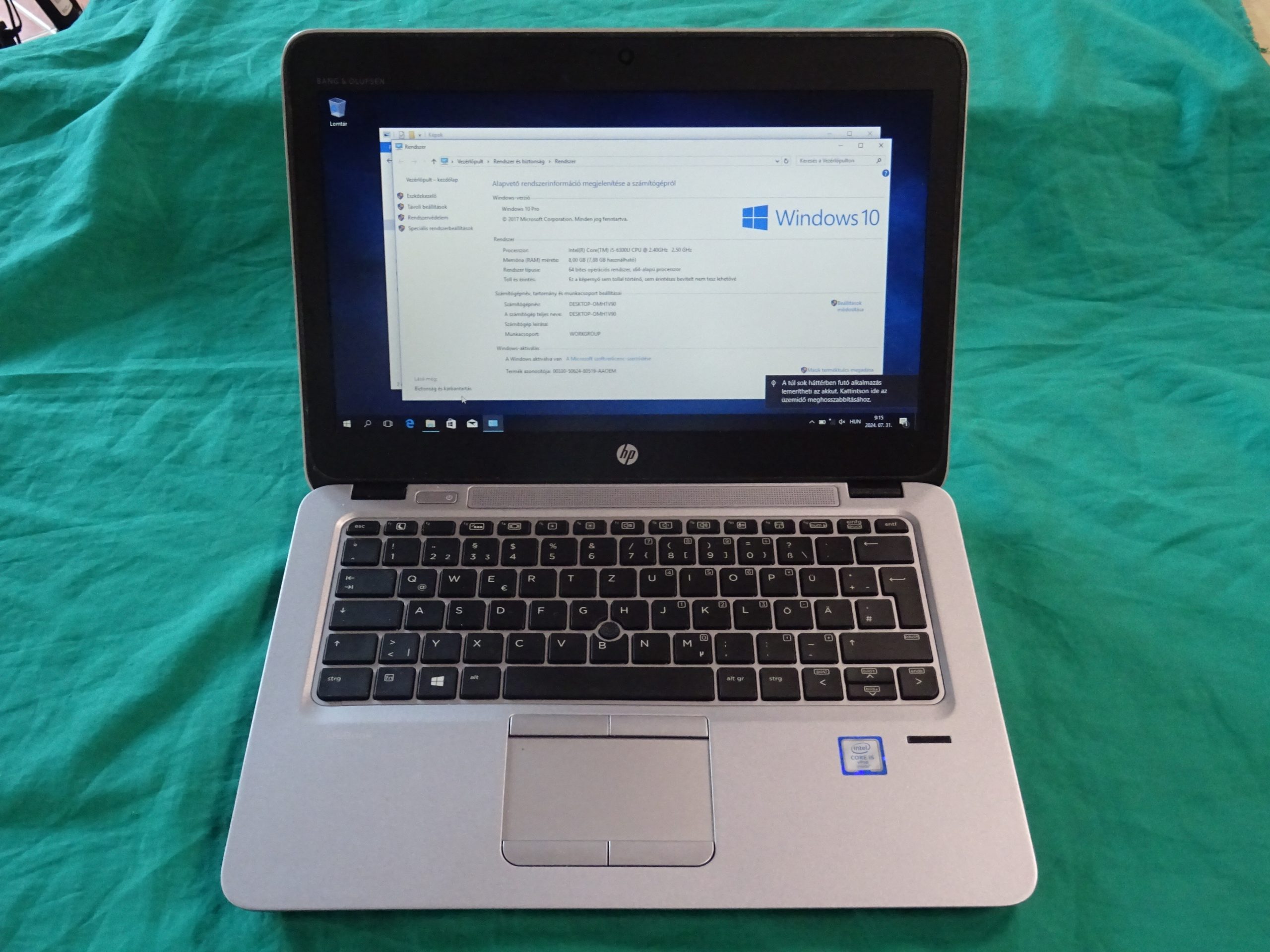 Hp elitebook 820 g3 laptop, kiemelt kép