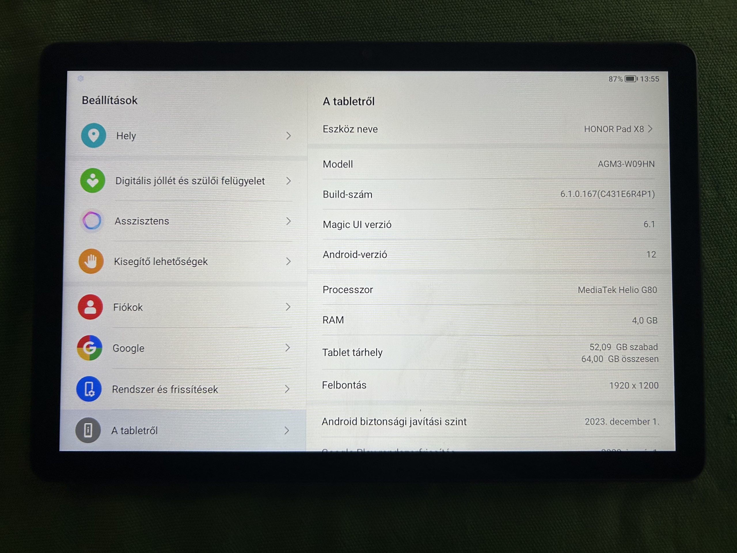 HONOR Pad X8 64/4GB Tablet, kiemelt kép