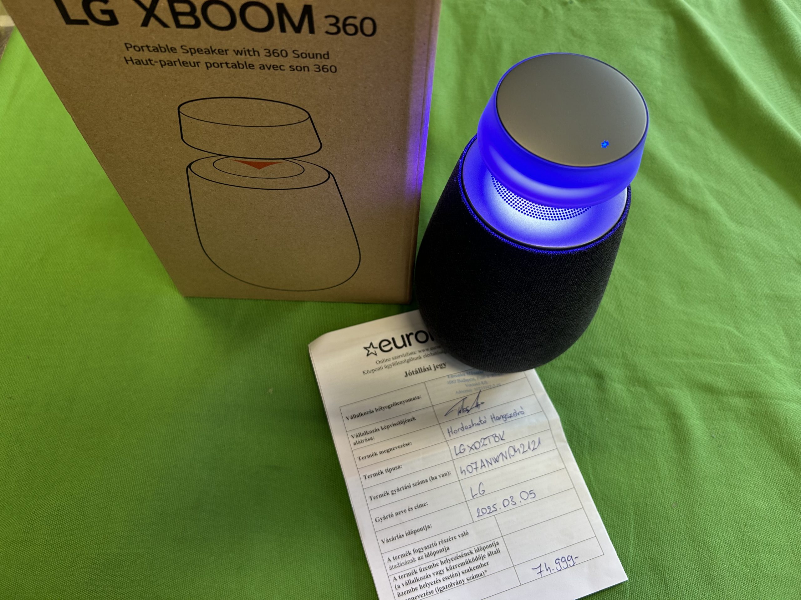 Garanciával! LG XO2TBK XBOOM 360 Hordozható Bluetooth hangszóró, fekete, kiemelt kép