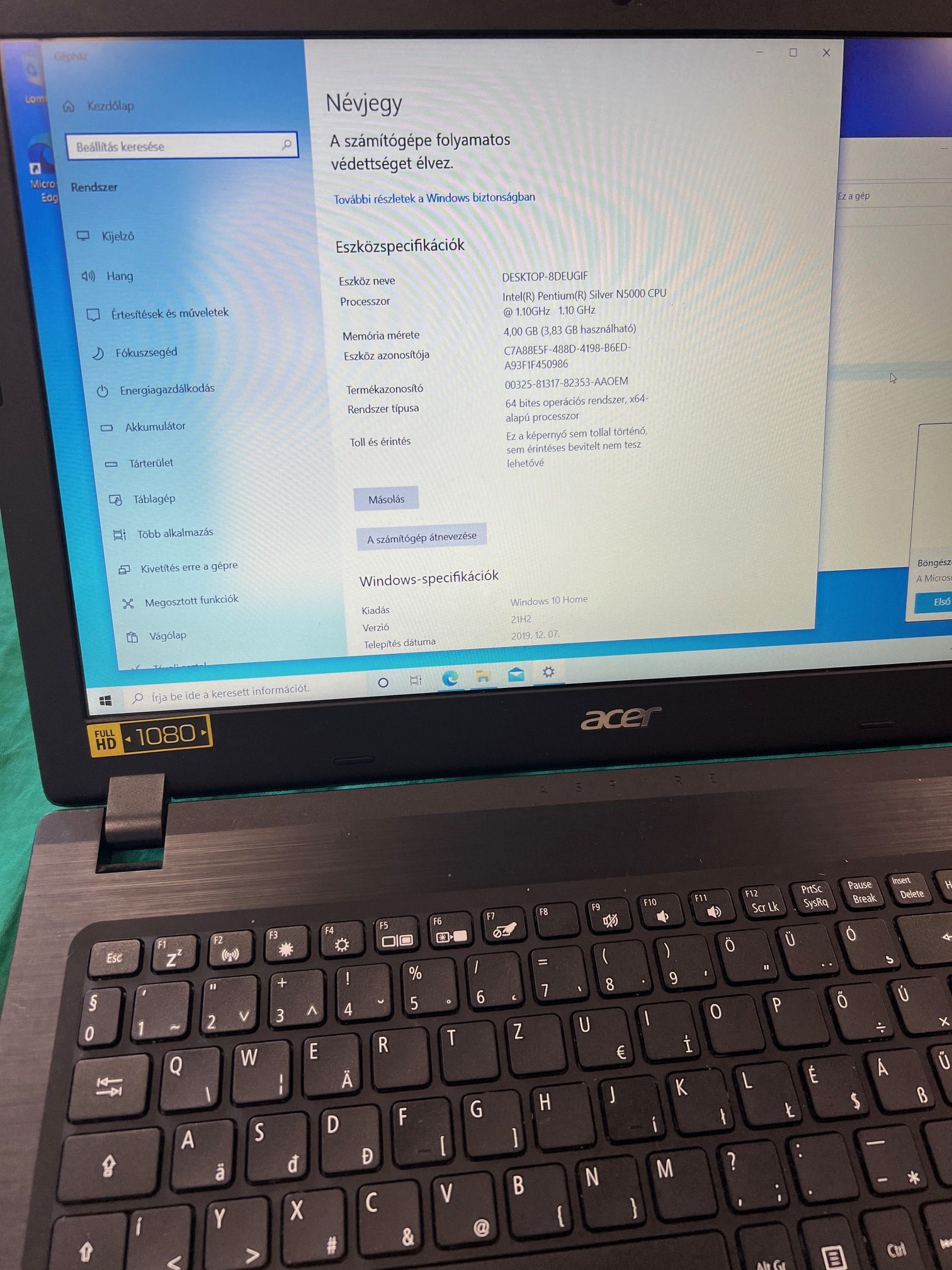 Acer A315 Laptop Pentium N5000, kiemelt kép