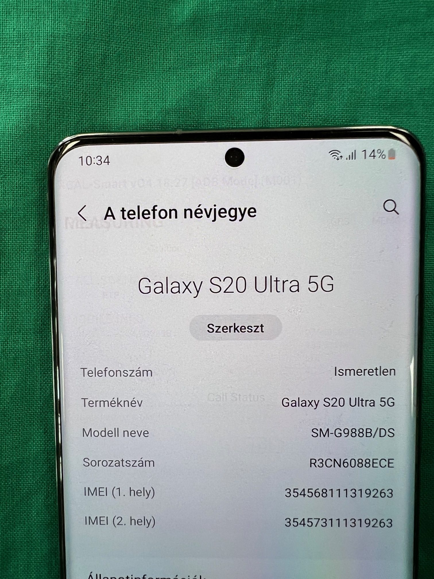 Samsung Galaxy S20 ultra 5G mobiltelefon 12/128GB  HIBÁS, kiemelt kép