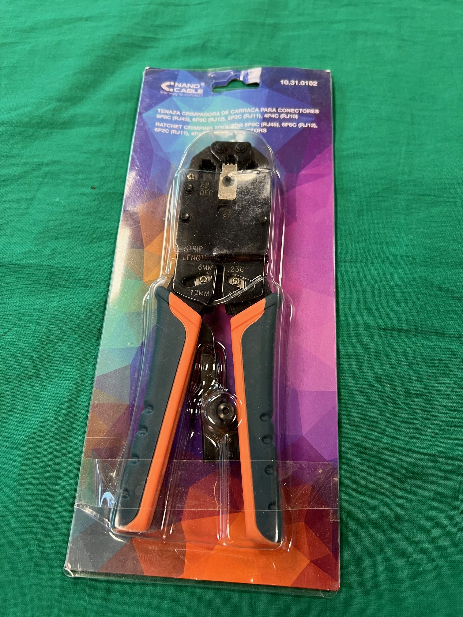 Új! NANOCABLE krimpelőfogó RJ10/RJ11/RJ12/RJ45 kábelekhez, kiemelt kép