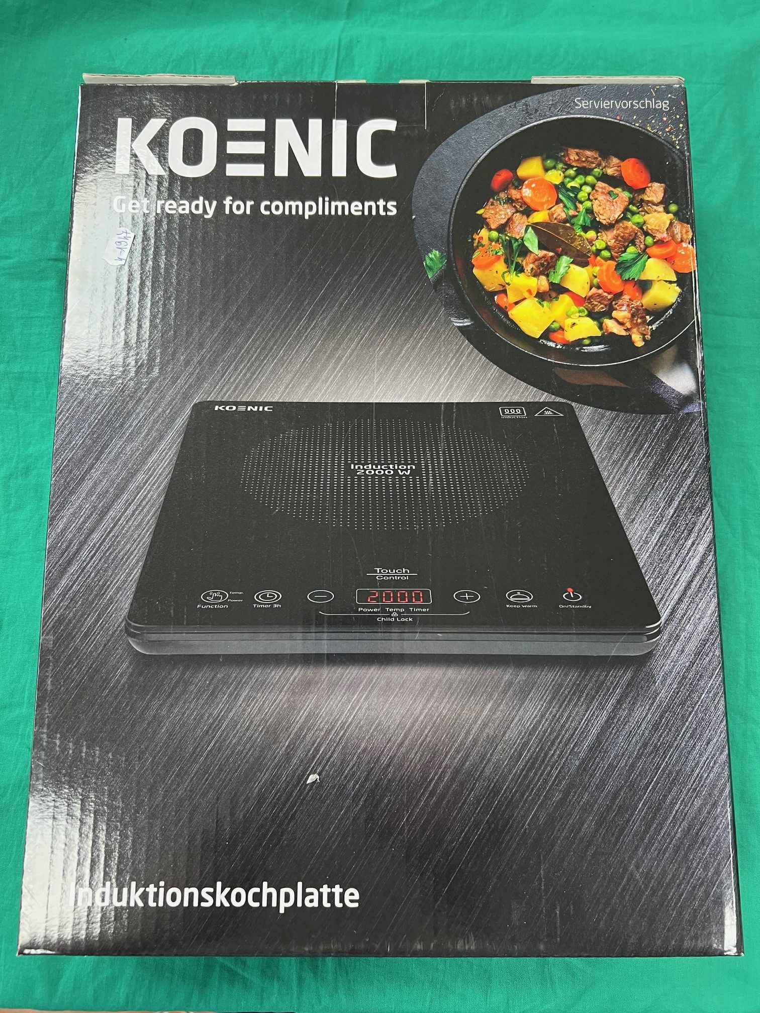 KOENIC KIP 201025 hordozható indukciós főzőlap, kiemelt kép