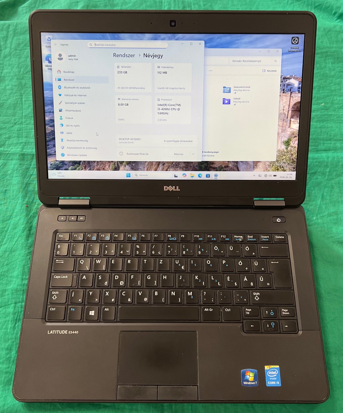 Dell Latitude E5440 notebook, kiemelt kép