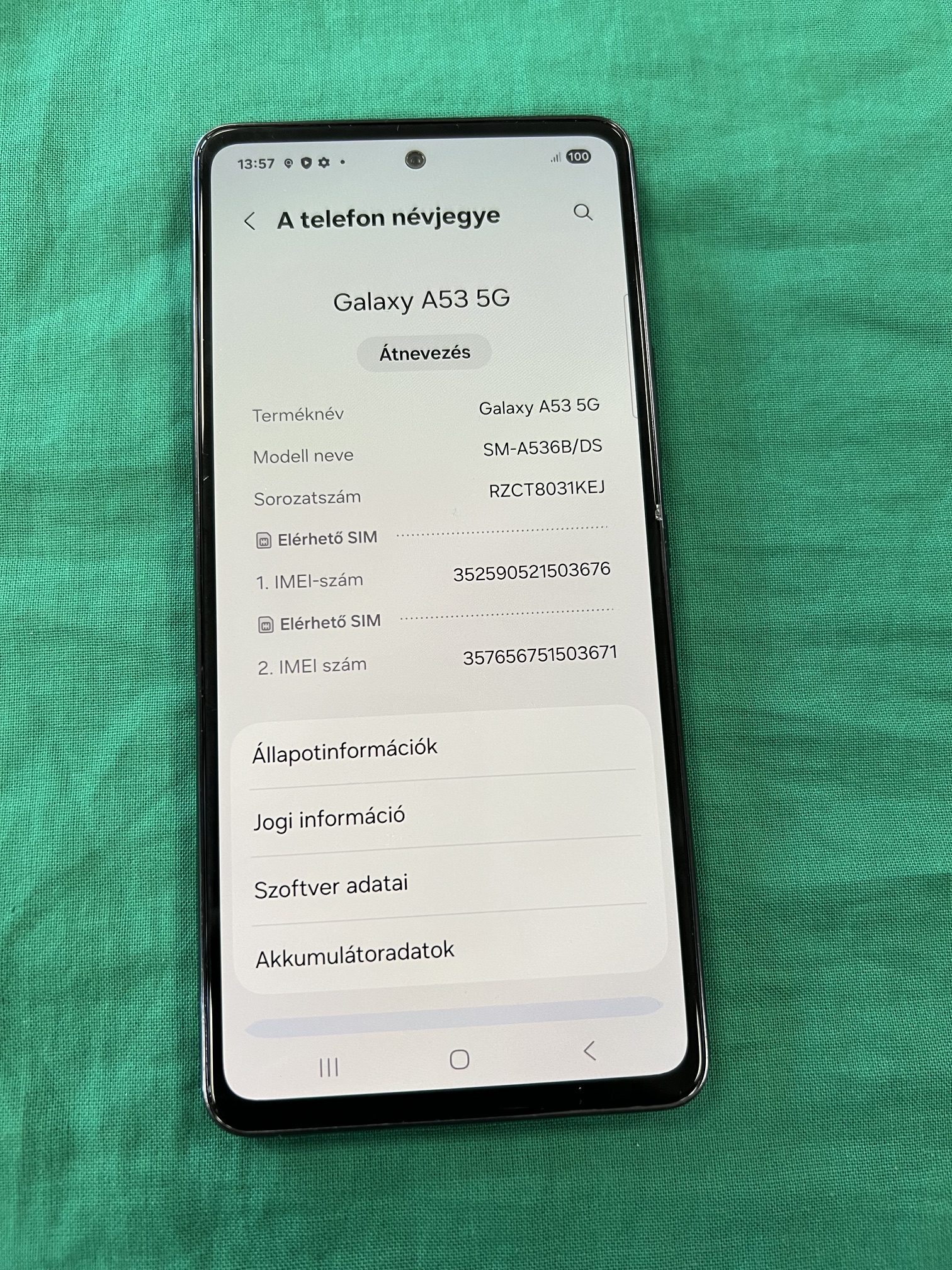 Samsung A53 5G dupla sim 6/128Gb, kiemelt kép