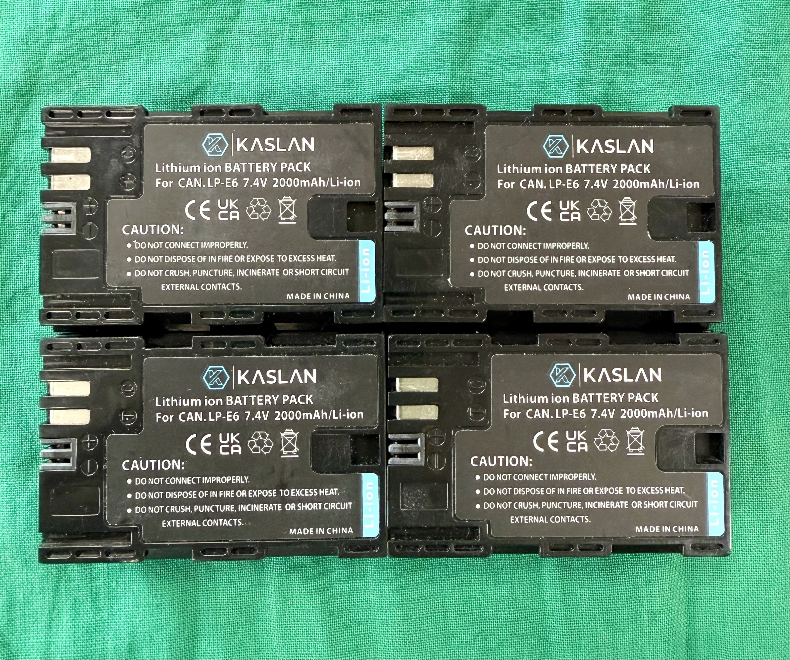 Kaslan LP-E6 LP-E6N akkumulátor - 2000mAh 7.4V Canon utángyártott, kiemelt kép