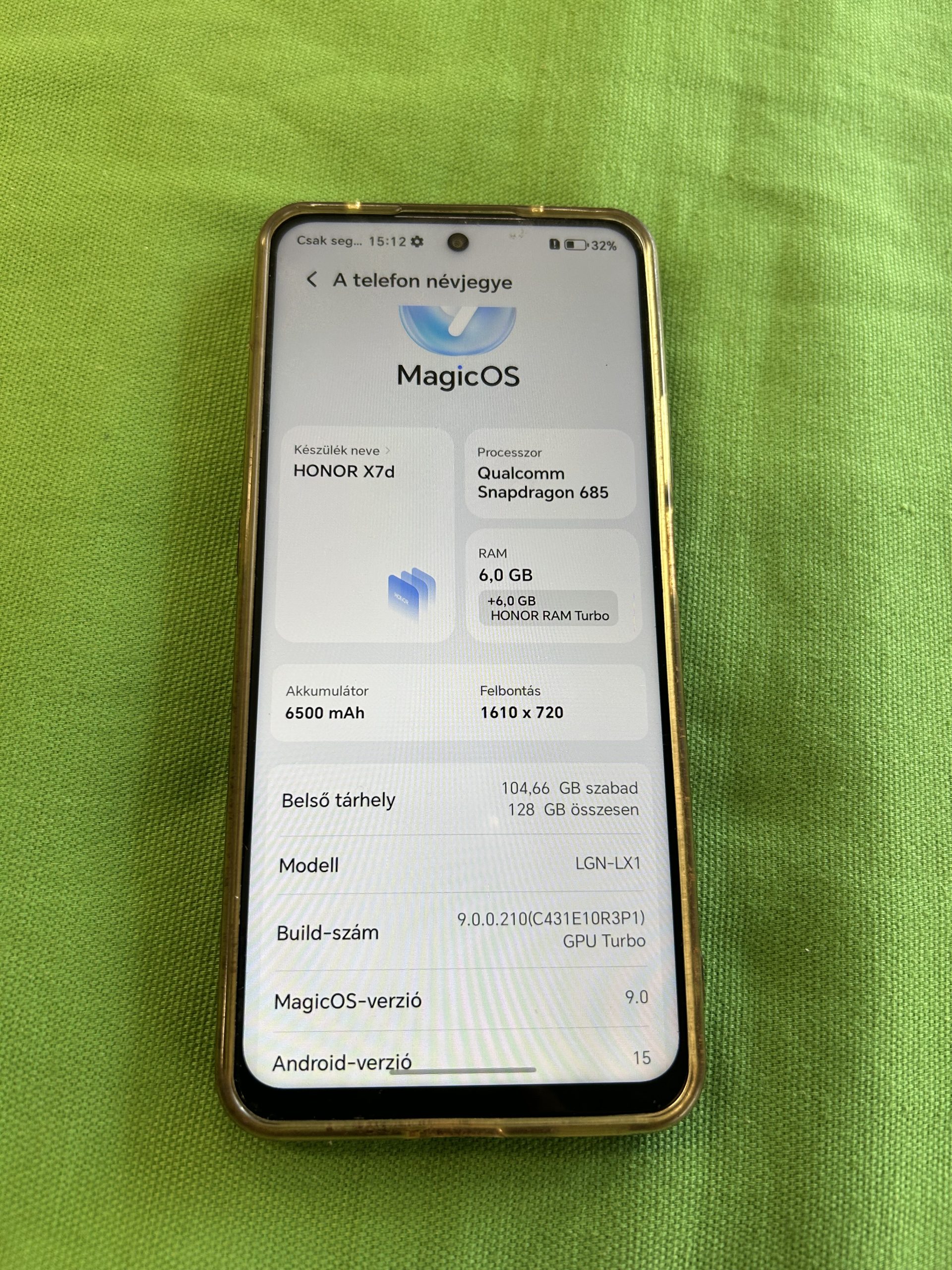 Honor X7d mobiltelefon 6/128GB, kiemelt kép