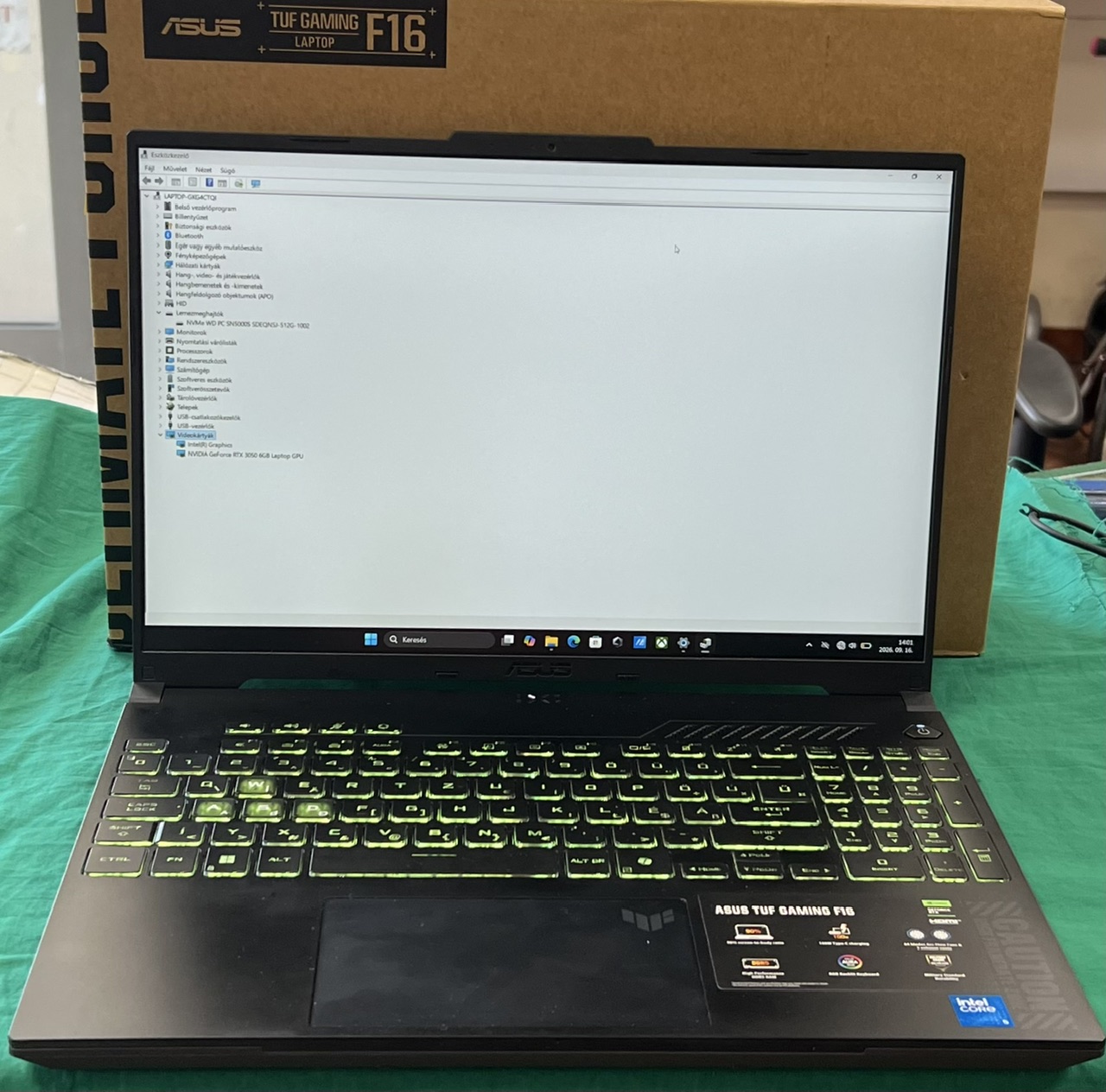 asus tuf gaming fx607v gamer laptop, kiemelt kép
