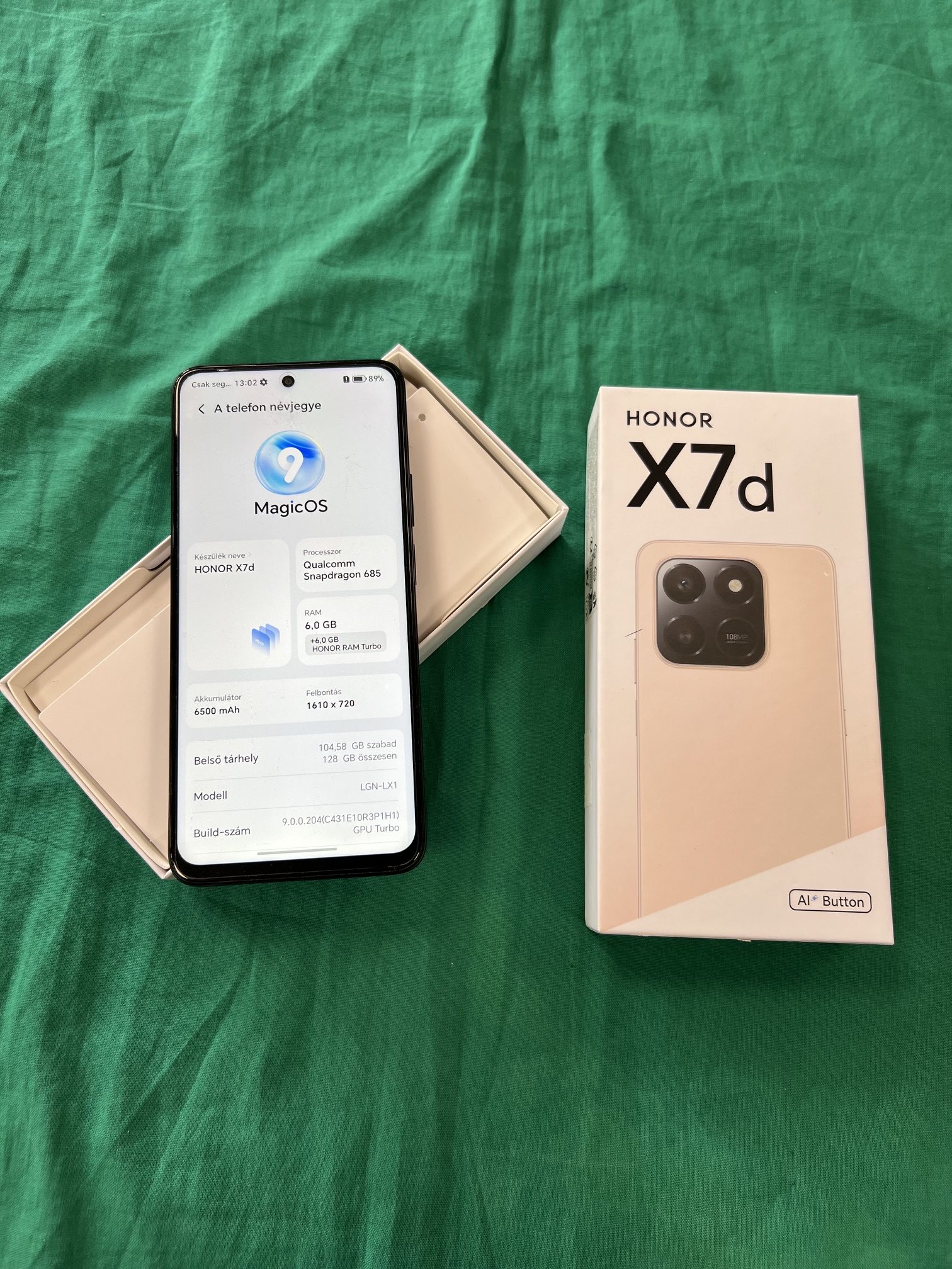 Honor X7D mobiltelefon 6/128GB, kiemelt kép