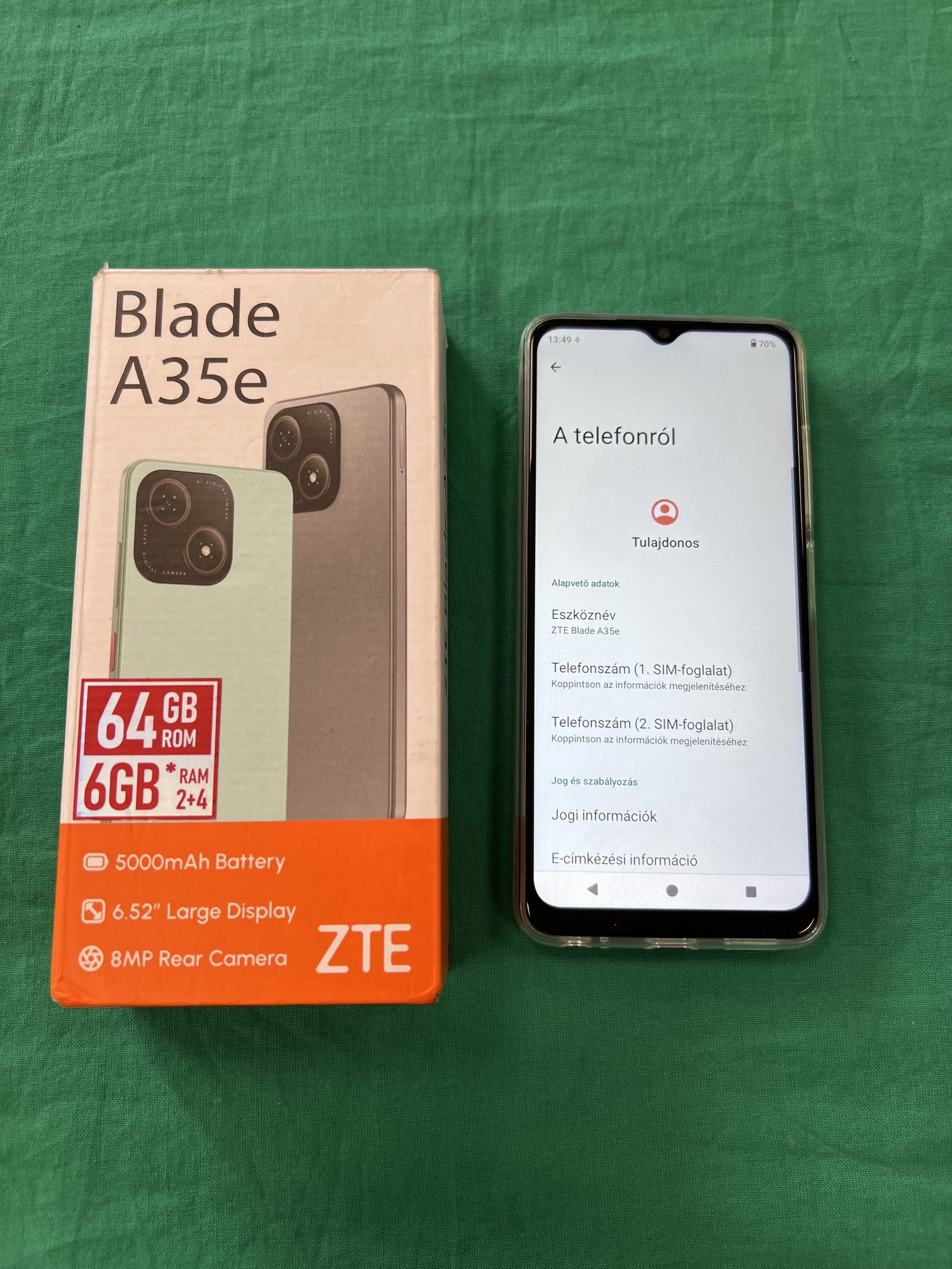 ZTE Blade A35E  6/64Gb Mobiltelefon, kiemelt kép
