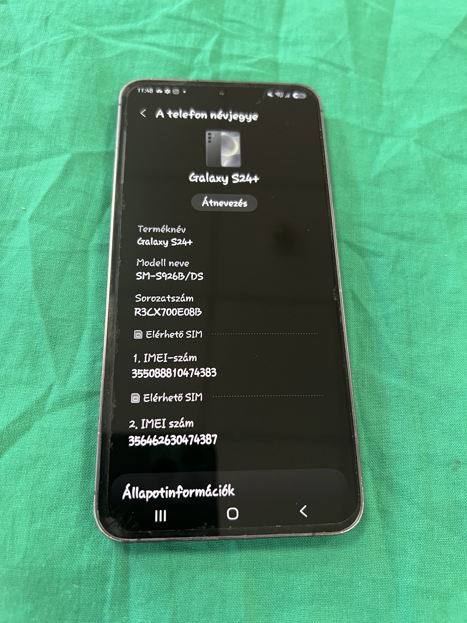 Samsung Galaxy S24 12/256 Gb Plusz mobiltelefon, kiemelt kép