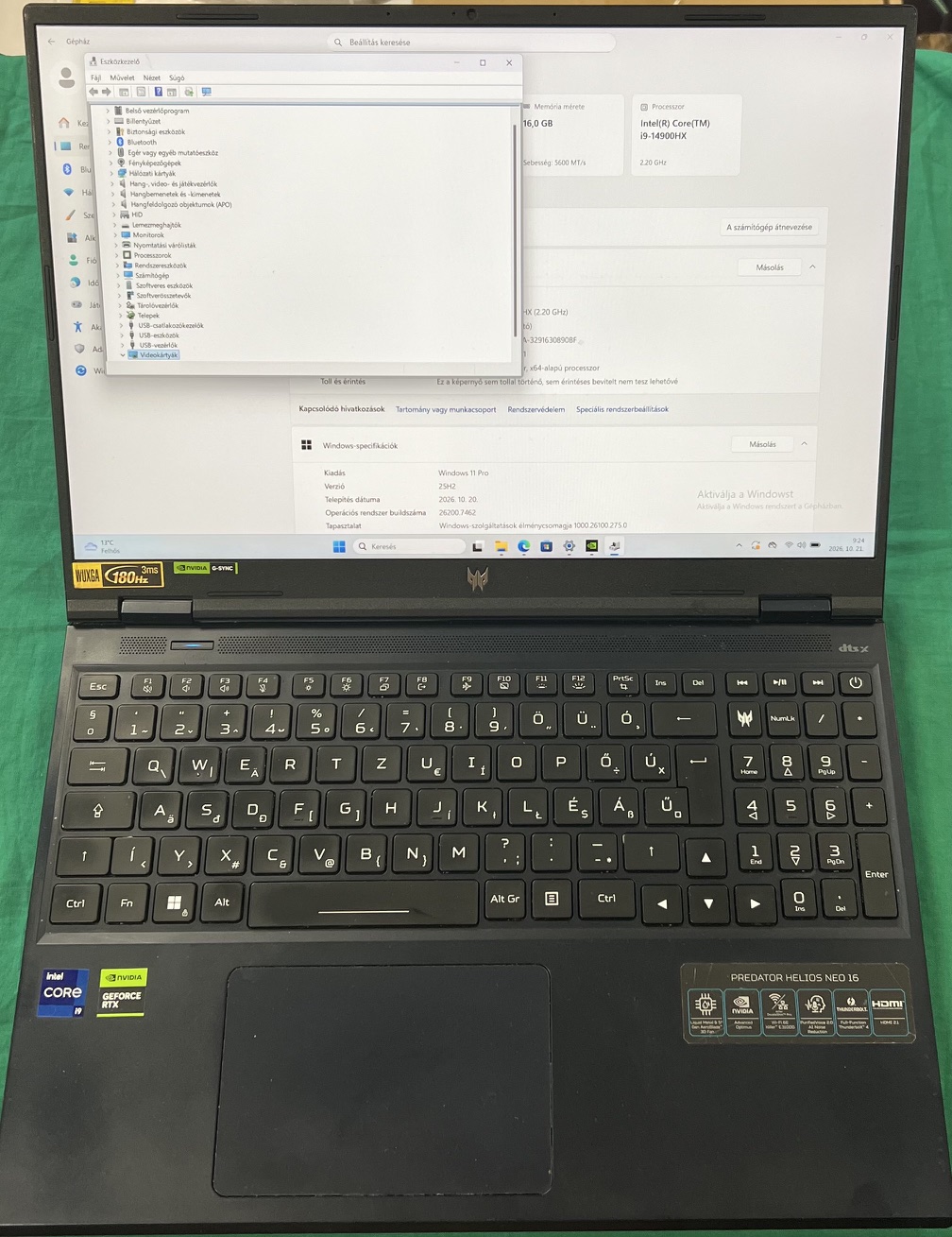 Acer Predator Helios Neo 16 Gamer laptop, kiemelt kép